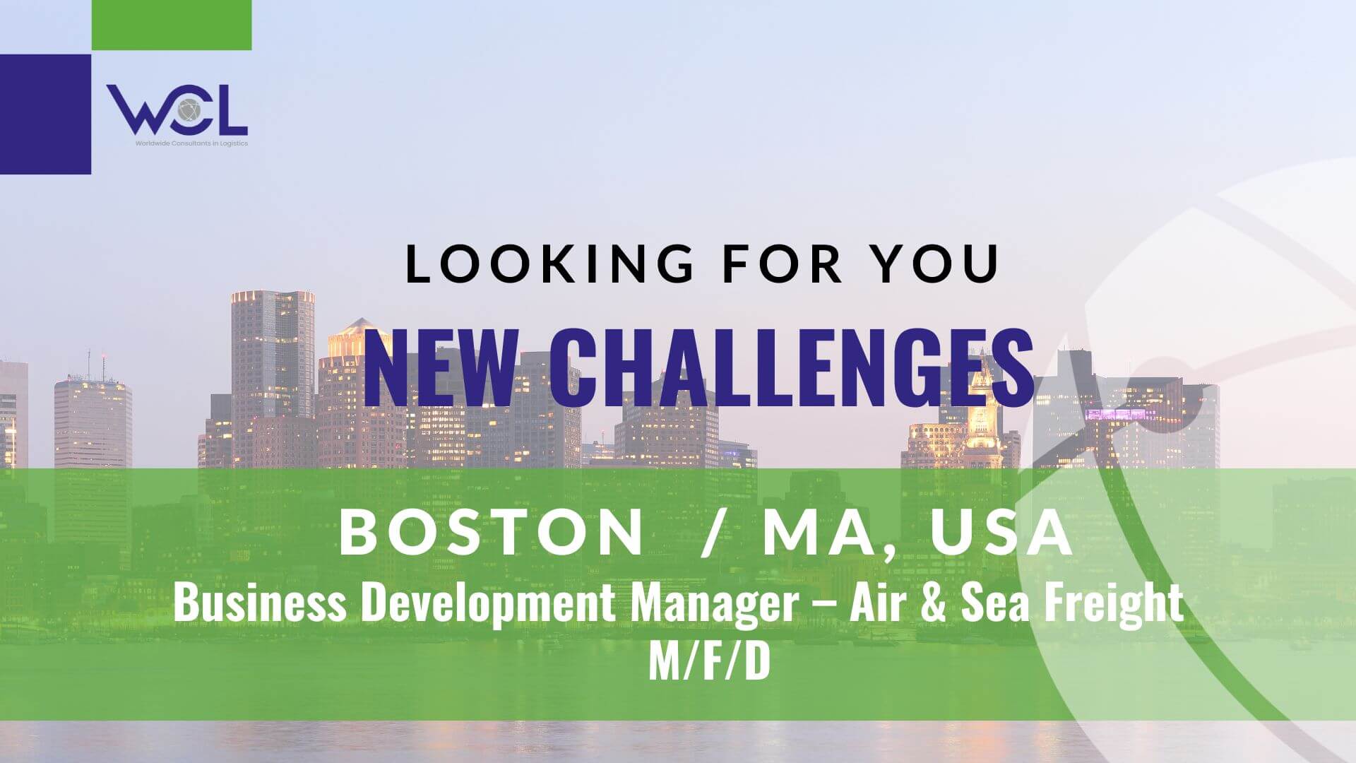 WCL Job Business Development Manager Air and Sea Freight Boston Ma USA