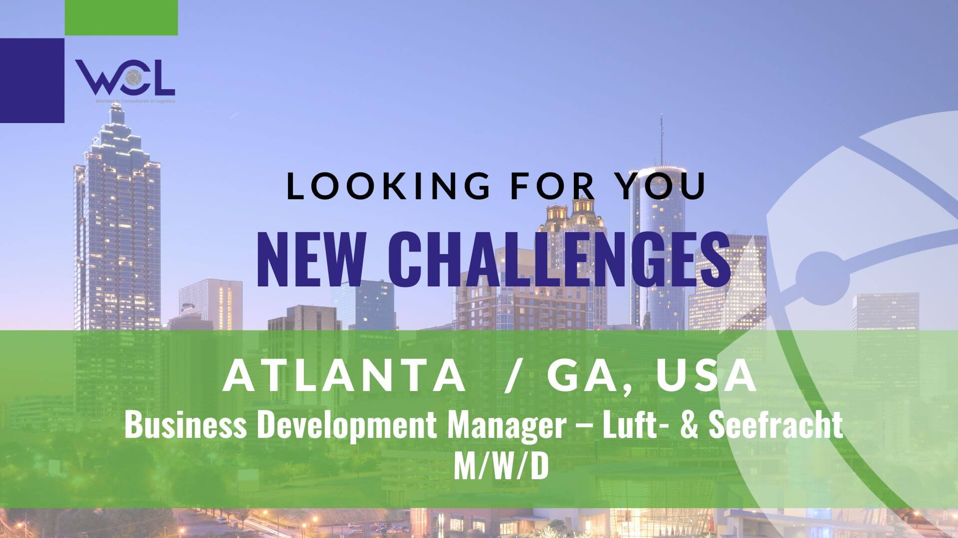 WCL Job Business Development Manager Luft u Seefracht Atlanta Ga USA