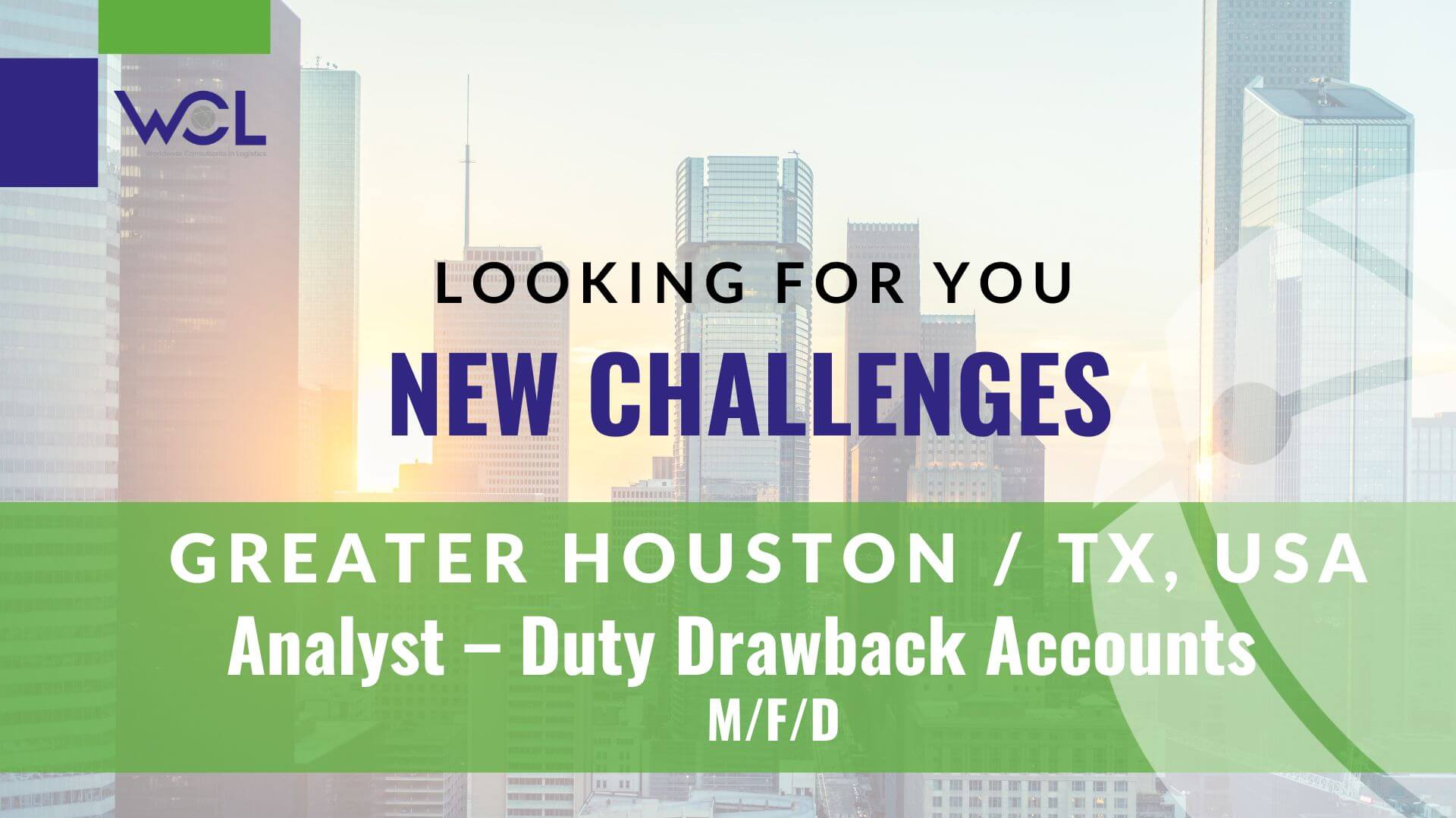 WCL Job Analyst Duty drawback Houston USA