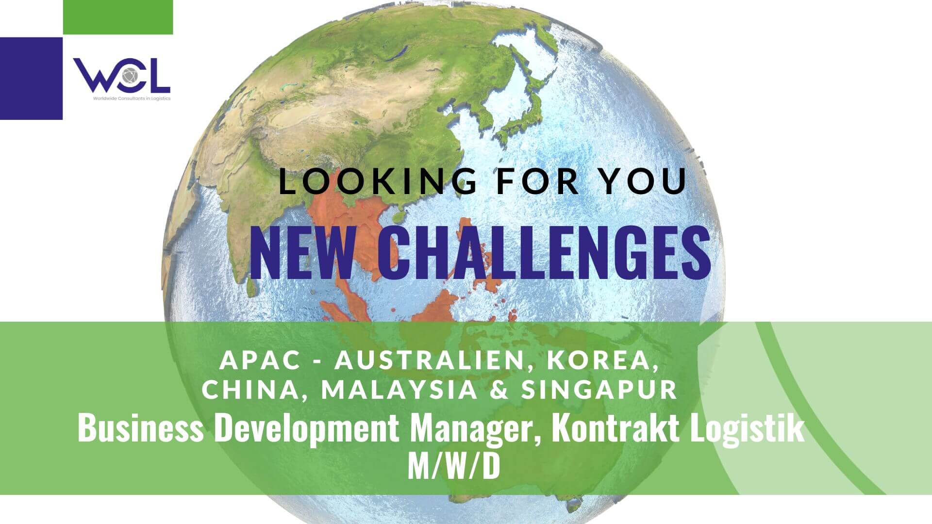 WCL Job Business Development Manager Kontrakt Logistik Asien Pazifik