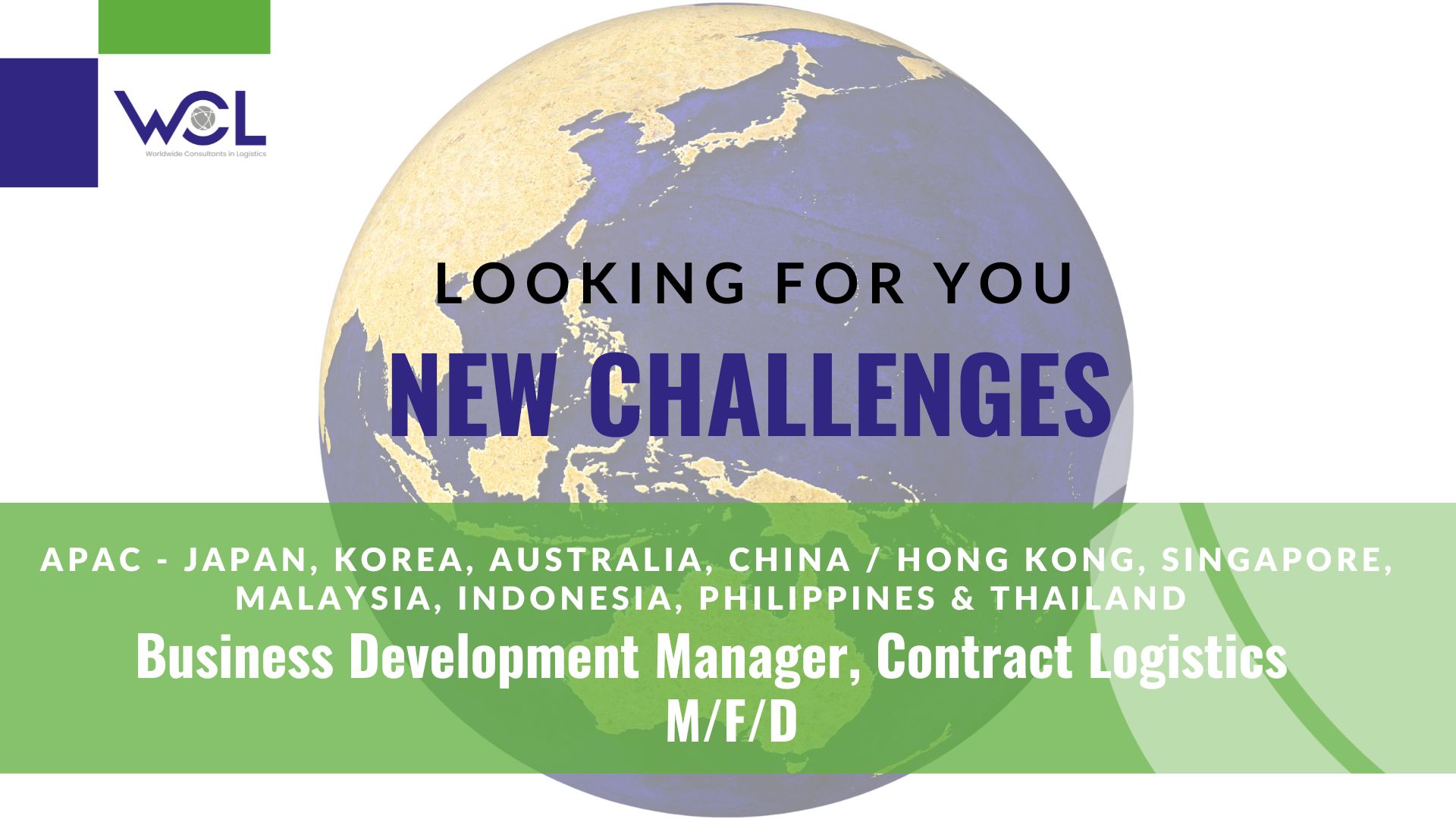 WCL Job Business Development Manager contract Logistics Asia Pacific
