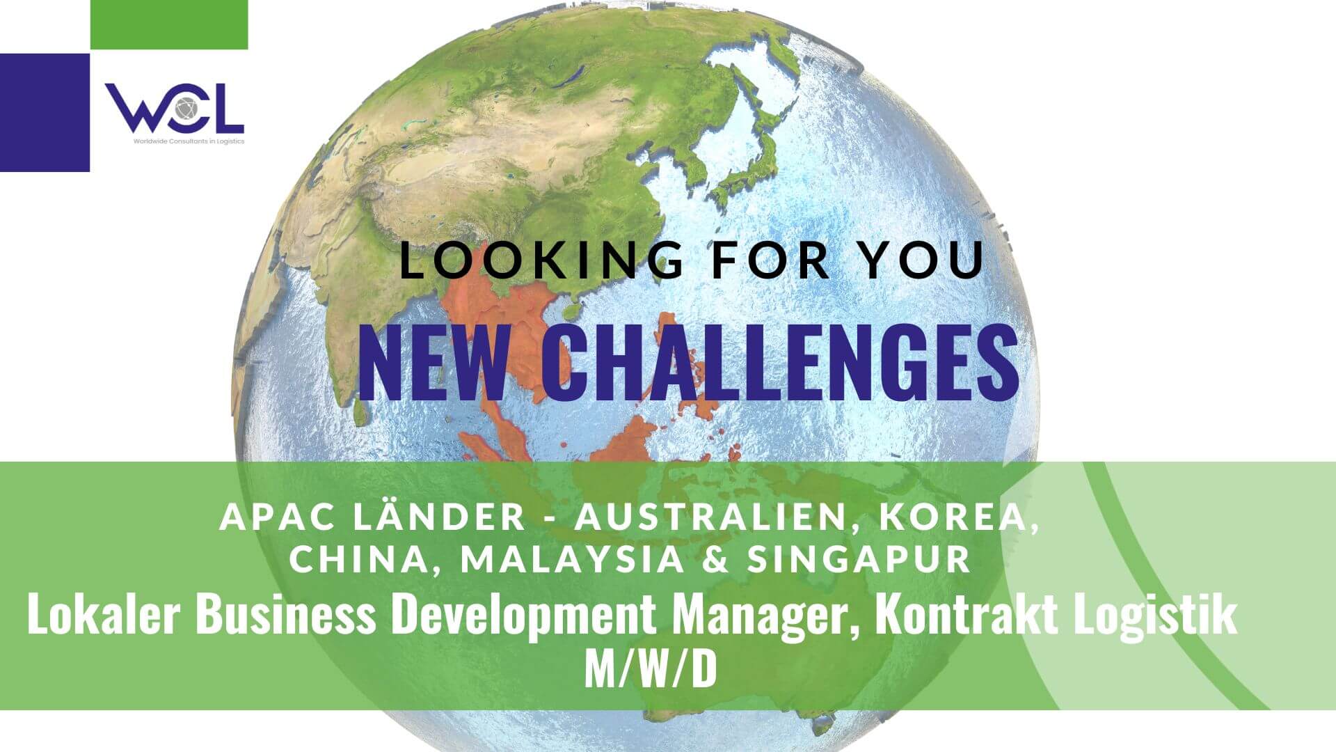 WCL Job Business Development Manager Kontrakt Logistik Asien Pacific