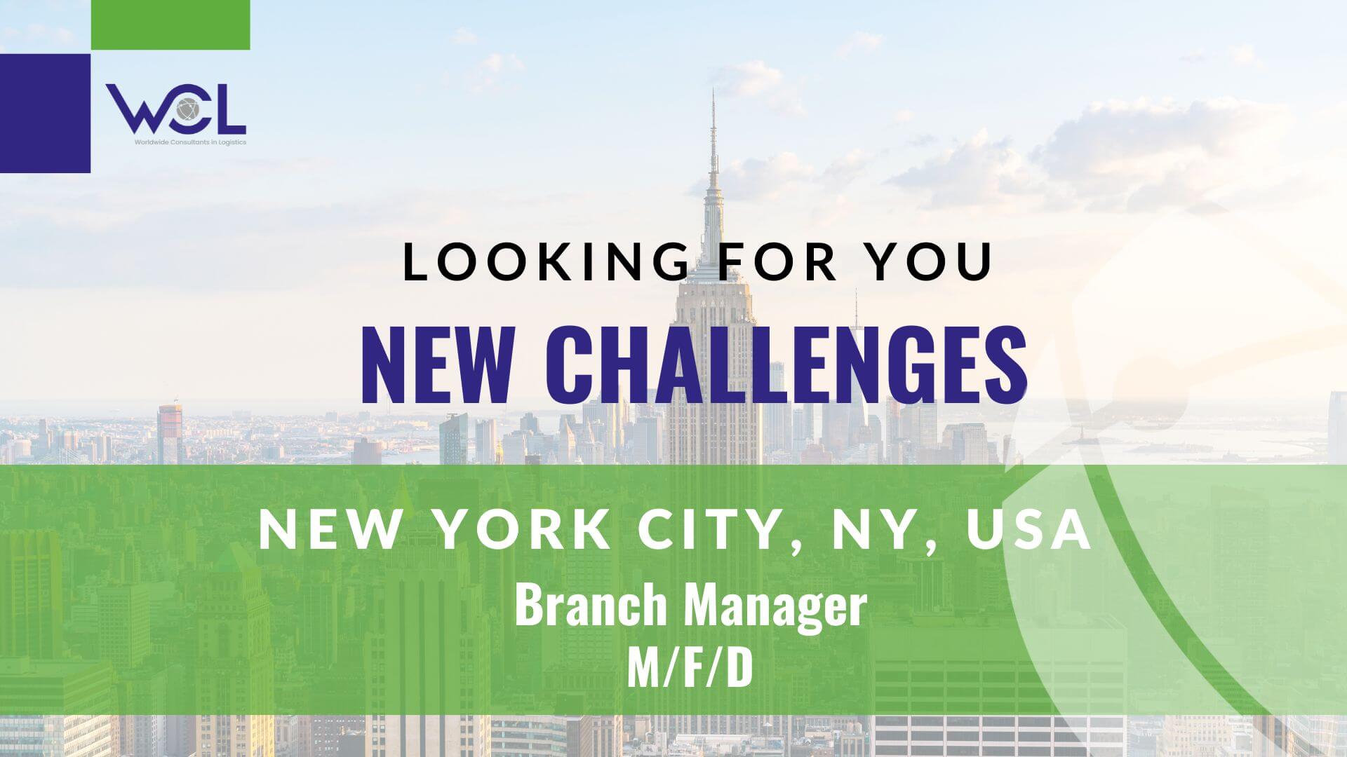 WCL Job Branch Manager NYC USA